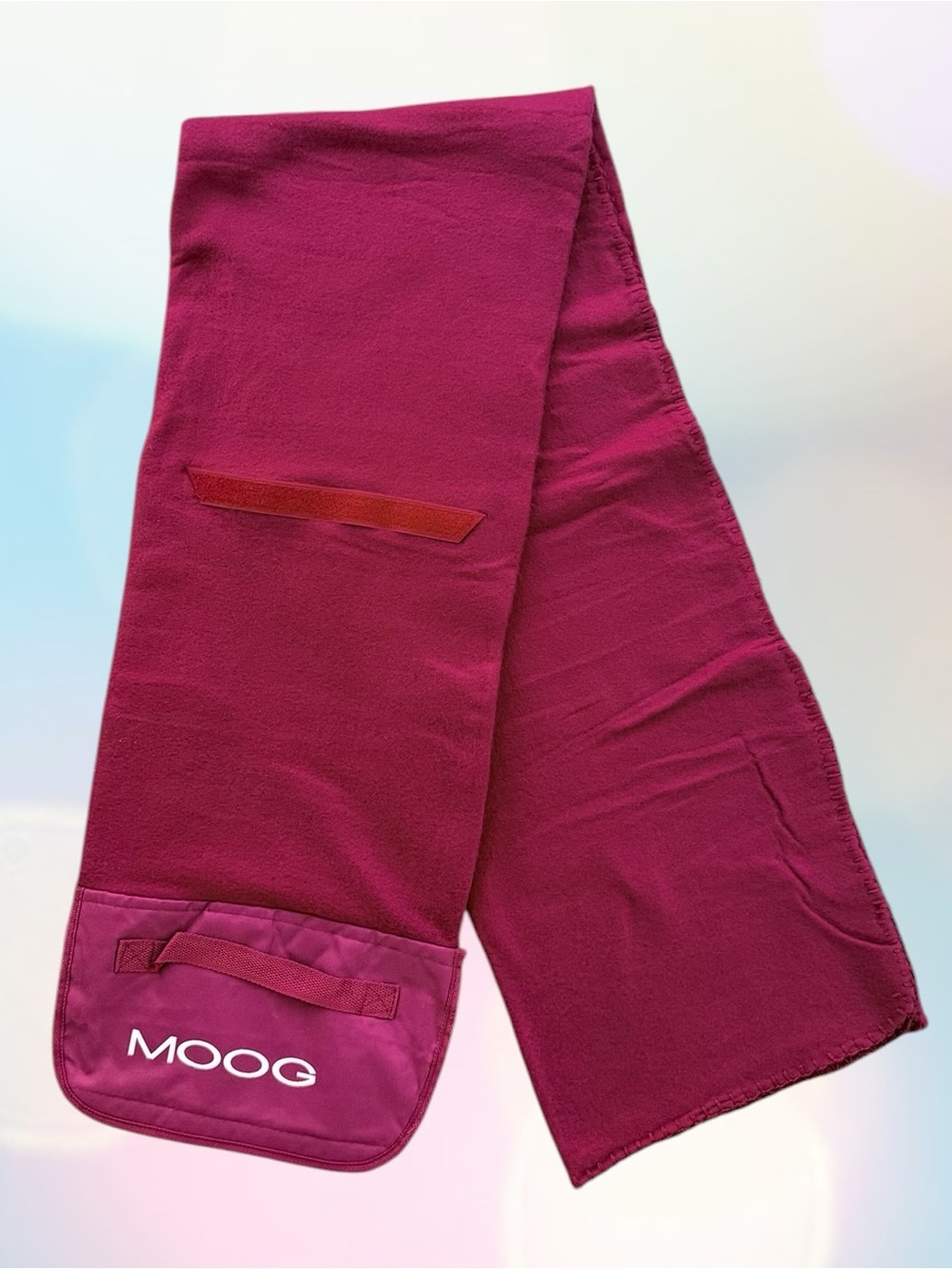 Magenta MOOG Branded Roll-Up Fleece Travel Picnic Blanket ~ 54”x45” - Picture 3 of 4